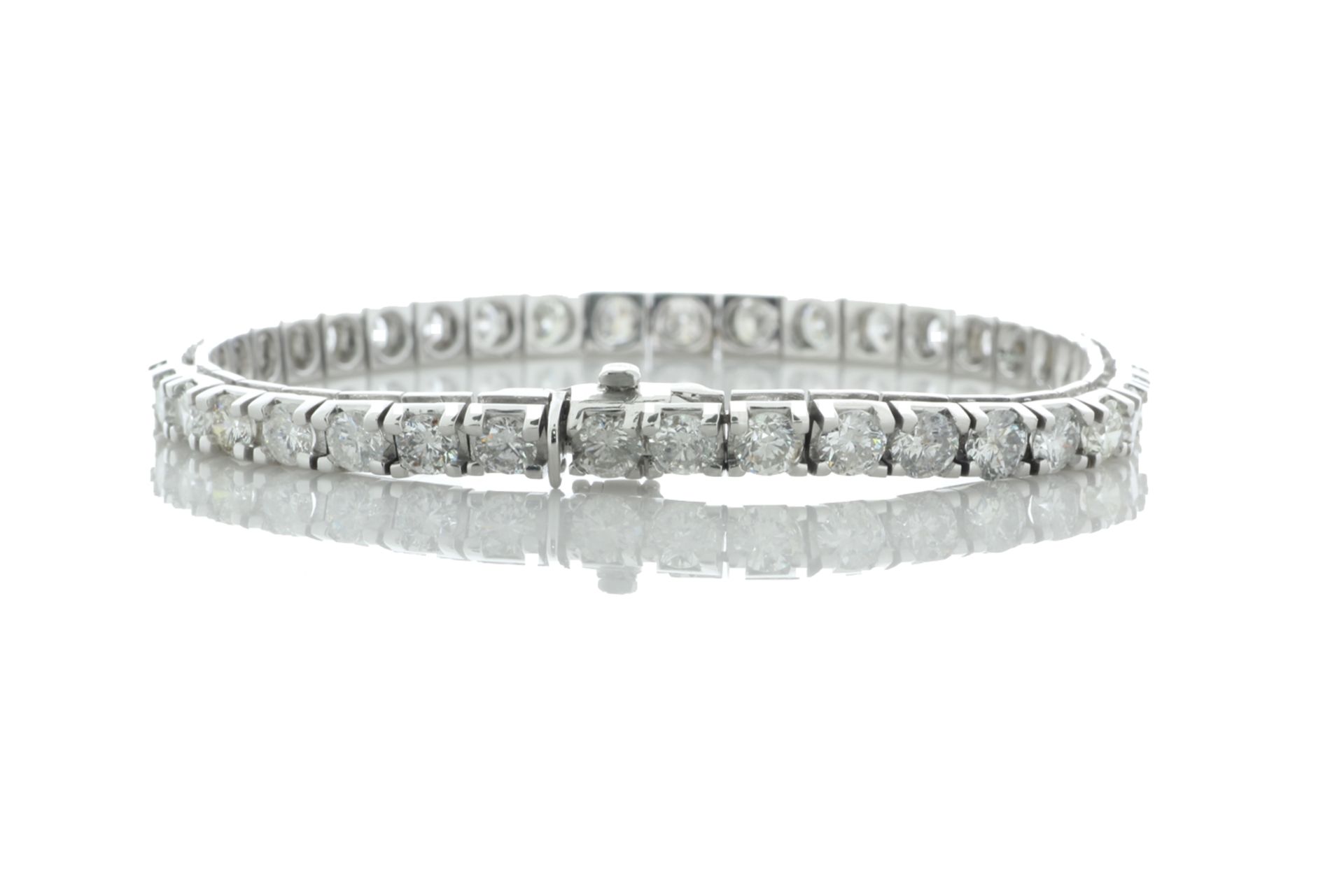 18ct White Gold Tennis Diamond Bracelet 8.5" 4.86 Carats - Valued By IDI £20,125.00 - Sixty round - Image 2 of 5