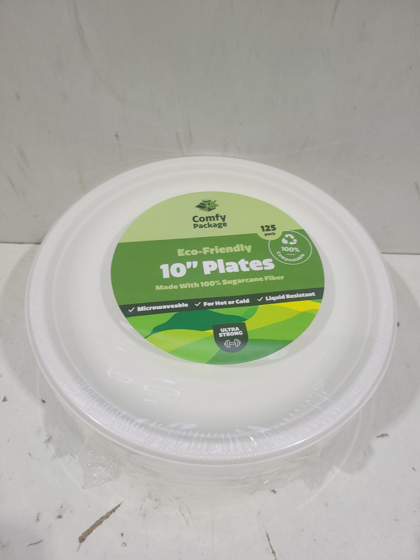 2 ITEMS IN THIS LOT ECO-FRIENDLY 10" PLATES 125 PACK