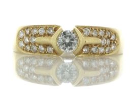 9ct Yellow Gold Ladies Dress Diamond Ring (0.20) 0.44 Carats - Valued By AGI £1,385.00 - A sparkling