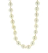 9ct Yellow Gold 16" Ladies Dress 5.5mm Pearl Necklet - Valued By AGI £1,010.00 - 16" pearl