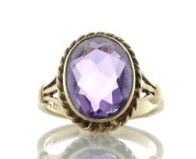 9ct Yellow Gold Ladies Amethyst Dress Ring - Valued By AGI £1,270.00 - A beautiful oval Amethyst