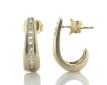9ct Yellow Gold Open Hoop Diamond Earring 0.30 Carats - Valued By AGI £1,375.00 - Each of these