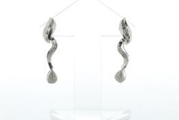 14ct Gold Ladies Drop Diamond Earring 0.60 Carats - Valued By AGI £2,335.00 - These unique 14ct