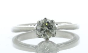 18ct White Gold Solitaire Diamond Ring 0.80 Carats - Valued By AGI £4,820.00 - One natural round