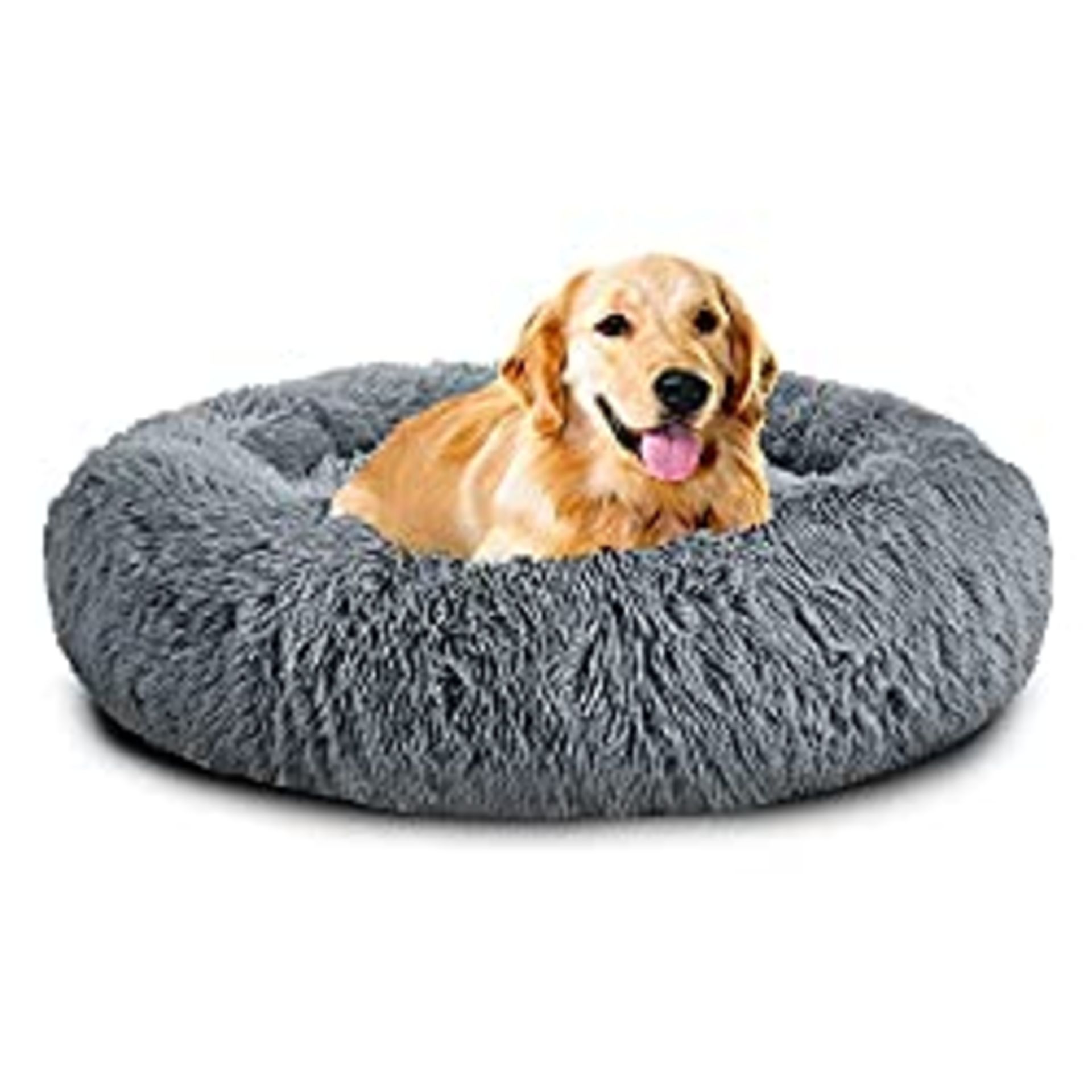 RRP £36.52 Mirkoo Dog Beds Calming Donut Pet Bed Washable Anti Anxiety Faux Fur Pet Bed