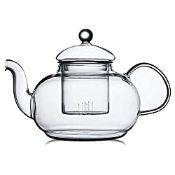 RRP £24.40 CnGlass Glass Teapot Stovetop Safe