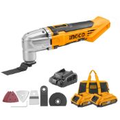 RRP £114.15 INGCO Lithium-Ion 20V Multi Tool with 2pcs 2.0Ah Battery