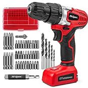 RRP £30.81 Hi-Spec 45pc Red 8V Electric Power Screwdriver with