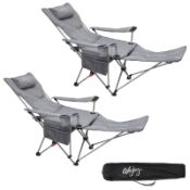 RRP £150.34 #WEJOY Reclining Camping Chairs Set of 2 Adjustable