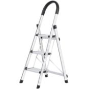 RRP £68.49 WolfWise 3-Step Stool Ladder Portable Folding Anti-Slip