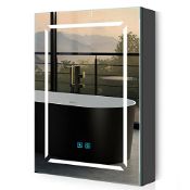 RRP £262.57 Quavikey Bathroom Mirror Cabinet with Lights and