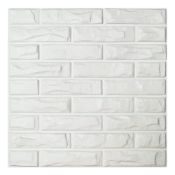 RRP £49.07 PVC 3D Wall Panels White Brick Wall Tiles,50 * 50cm (12 Pack)