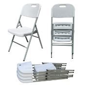 RRP £117.57 4PCS Folding Chairs Plastic for Garden Dining Party Patio Indoor & Outdoor Use