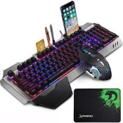 RRP £35.73 Wired Gaming Keyboard and Mouse Sets RGB LED Backlit