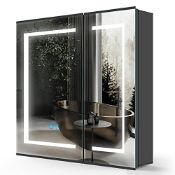 RRP £251.15 LUMIRRORS LED Bathroom Mirror Cabinet with Shaver