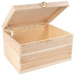 RRP £29.45 Creative Deco XXL Large Plain Wooden Storage Box | 40 x 30 x 24 cm