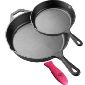 RRP £38.22 La Cuisine 2-PC Cast Iron Chef Pan Set Skillets