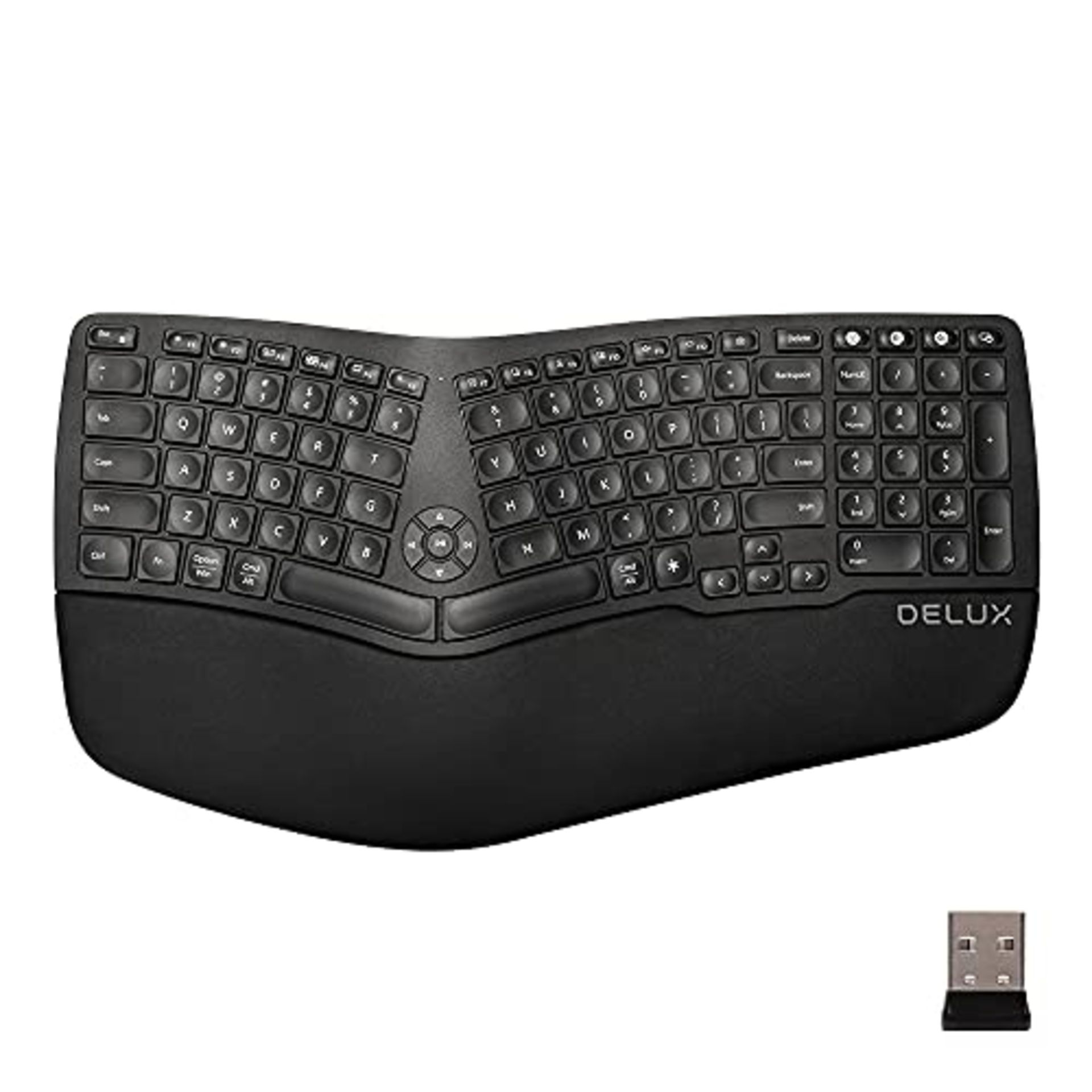 RRP £68.49 DeLUX Wireless Ergonomic Keyboard