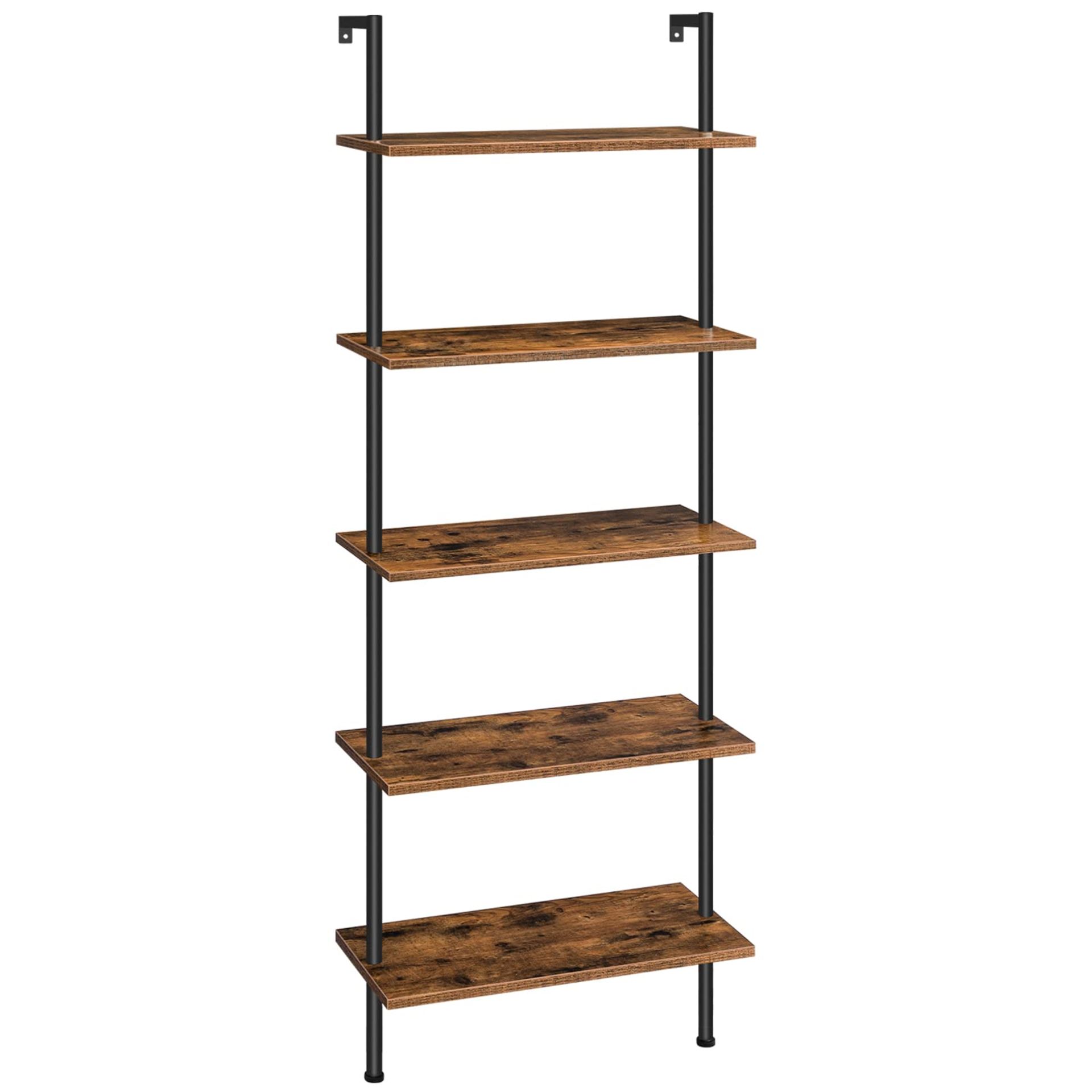 RRP £43.85 HOOBRO 5 Tier DIY Ladder Shelf Industrial Bookcase