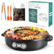 RRP £136.99 Food Party Hot Pot Electric BBQ Grill with Upgraded