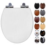 RRP £51.36 Fanmitrk White Wooden Toilet Seat