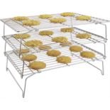 RRP £26.25 3 Tier Wire Rack | Bonus Silicone Spatula and Pastry Brush