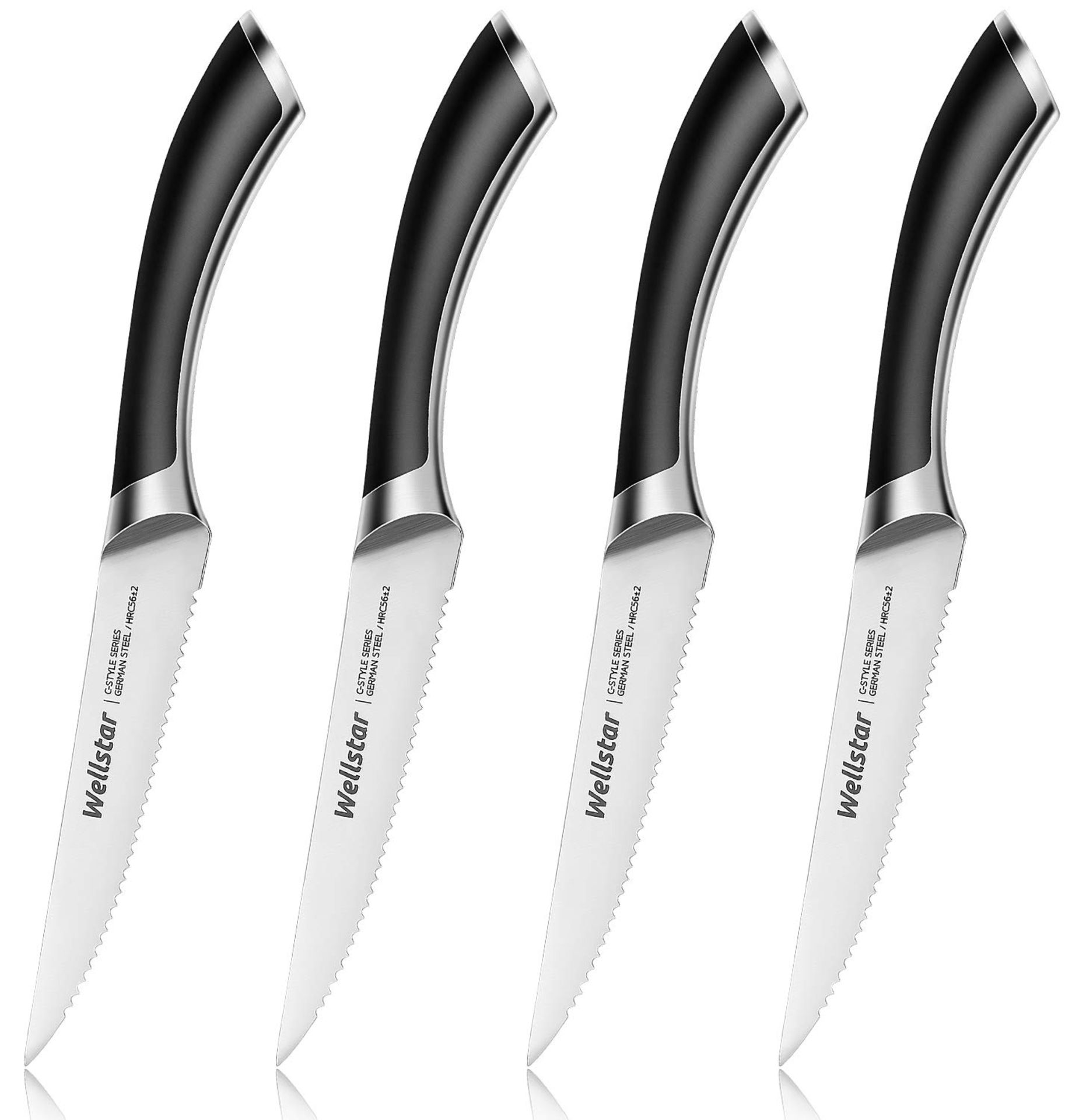 RRP £66.20 WELLSTAR Steak Knives Set of 4 Serrated Steak Knife