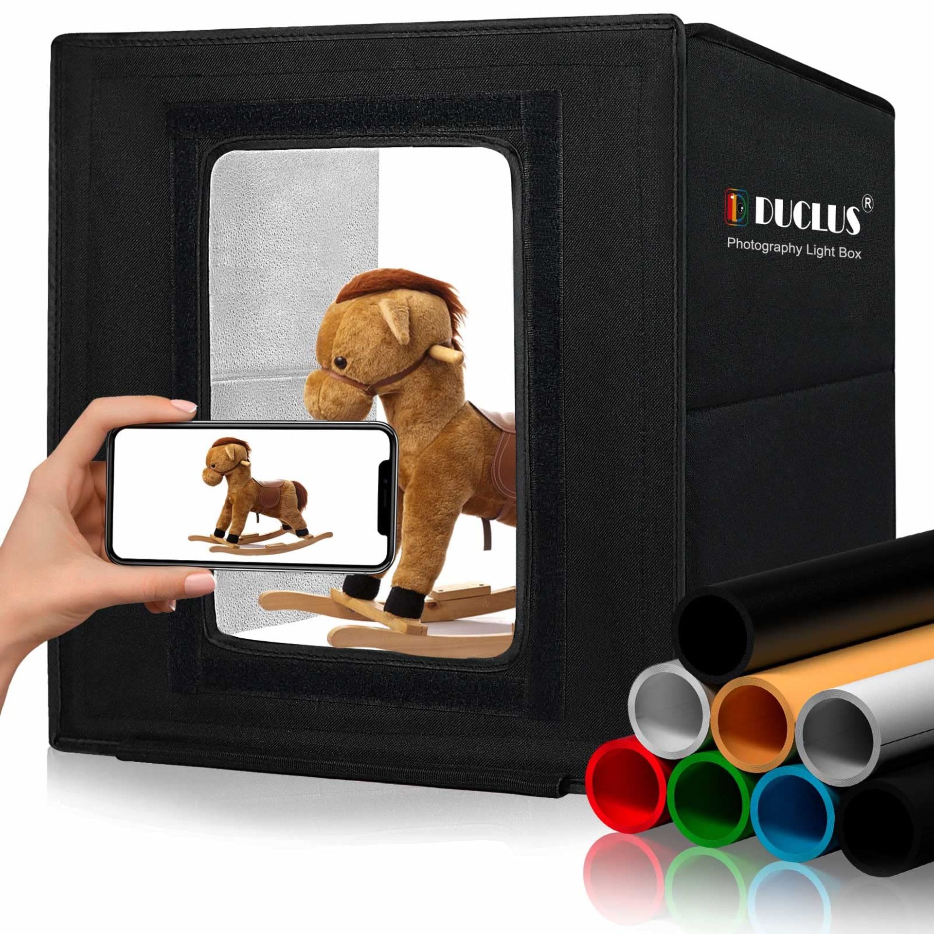 RRP £38.69 DUCLUS Light Box Photography 30cm/12"x12" Portable Photo-Box Booth
