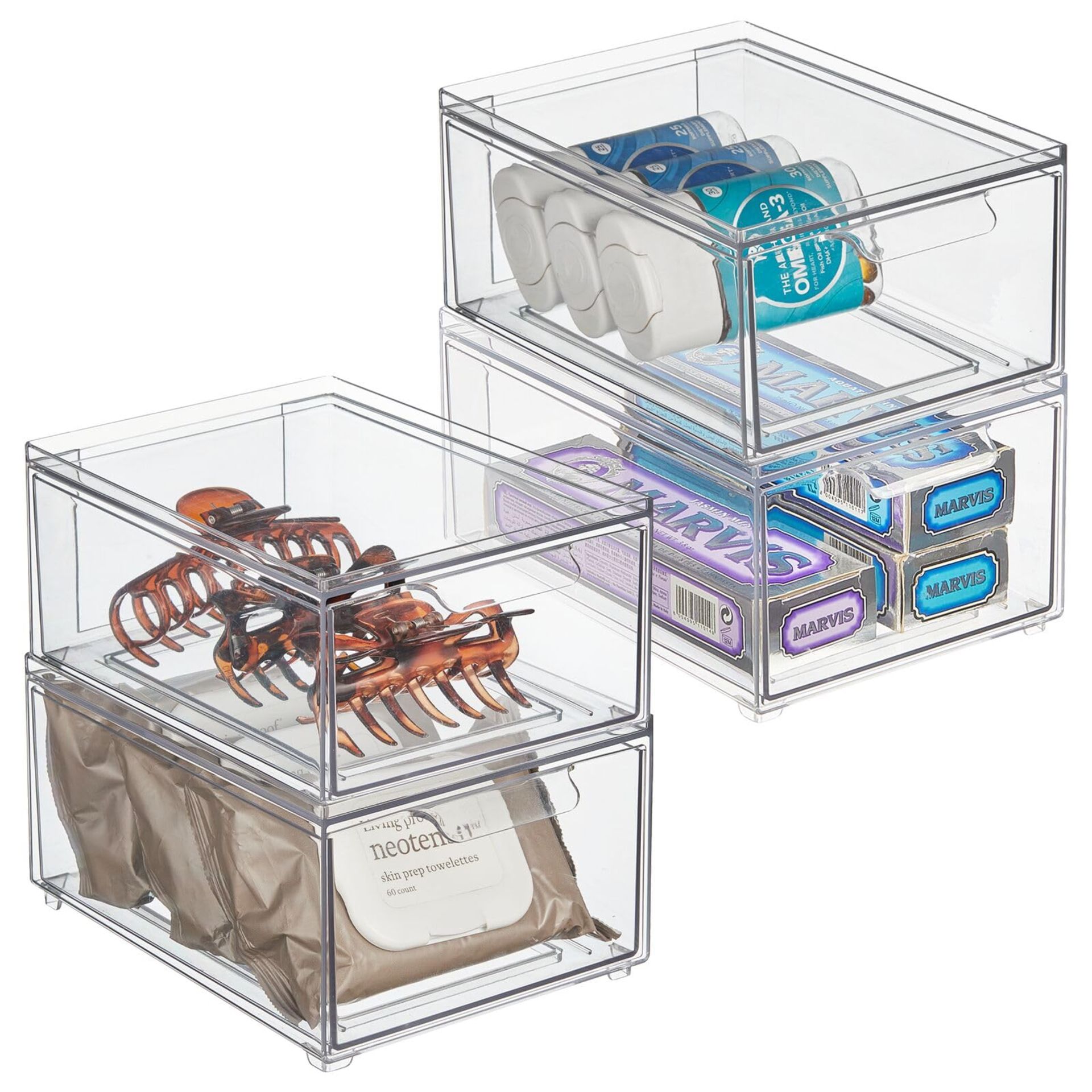 RRP £49.33 mDesign Shoe Storage Box with Drawer Sturdy Plastic