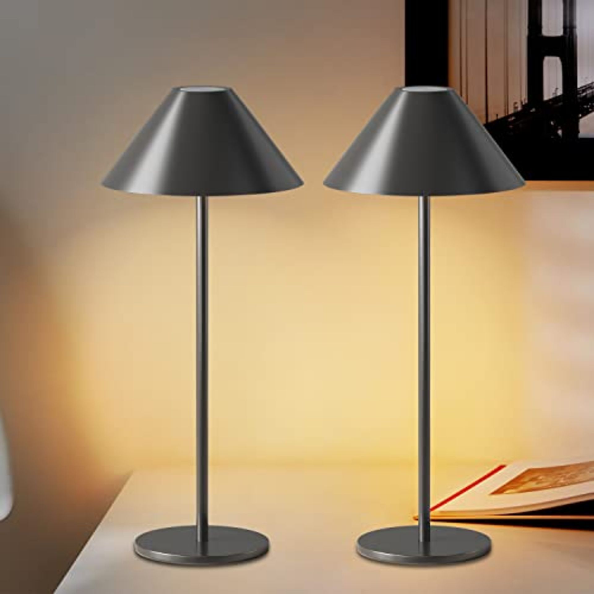RRP £56.07 2 Pack Rechargeable Cordless Table Lamp