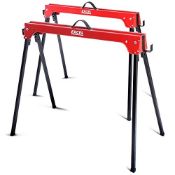 RRP £39.95 Excel Compact Folding Steel Saw Horse Twin Pack - Heavy Duty
