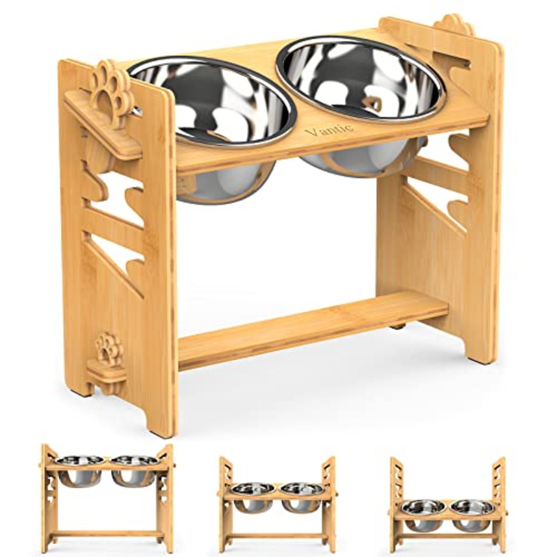 RRP £54.79 Vantic Raised Dog Bowl - Adjustable Dog Bowls on Stands