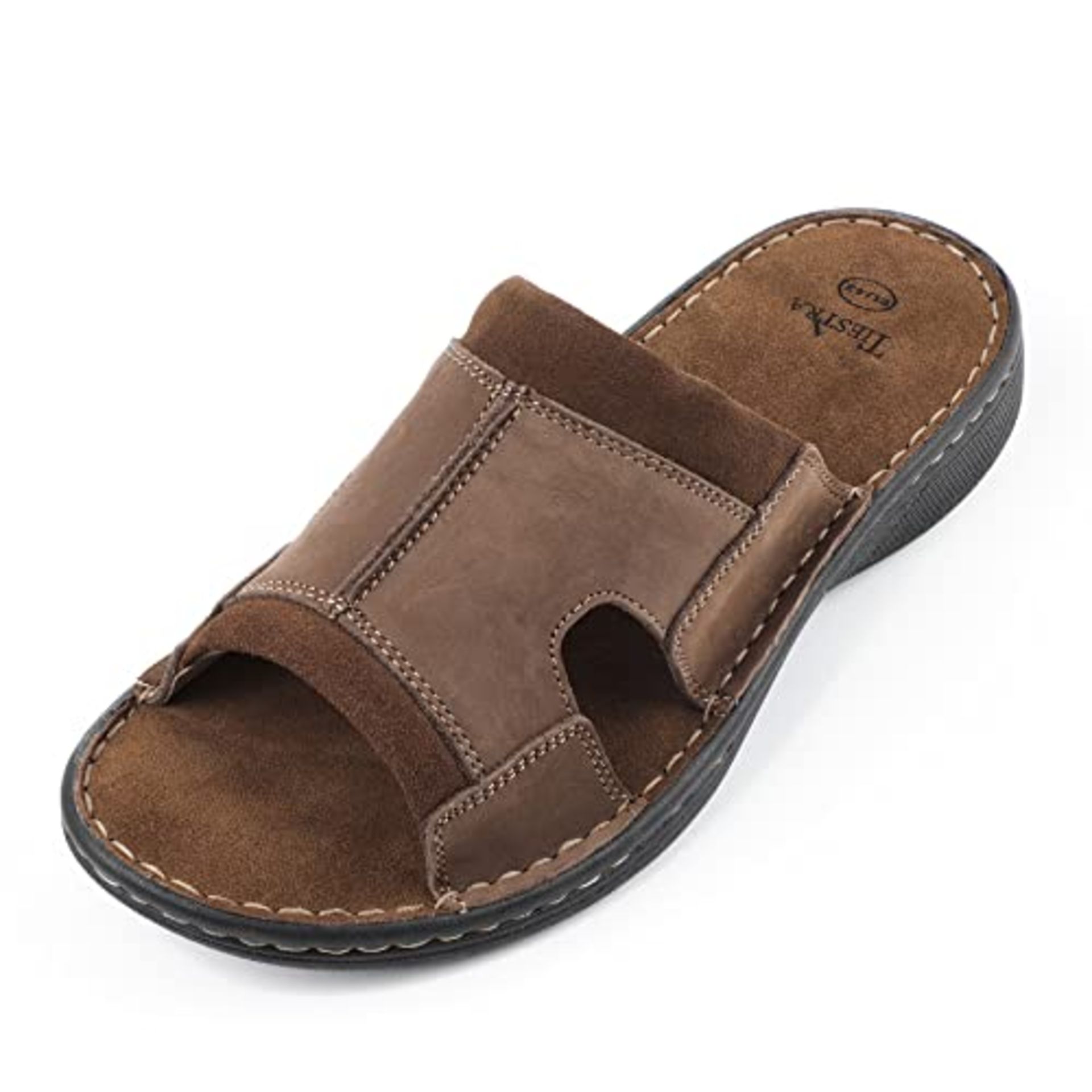 RRP £44.40 TIESTRA Mens Leather Sandal Wide Fit Walking Fisherman