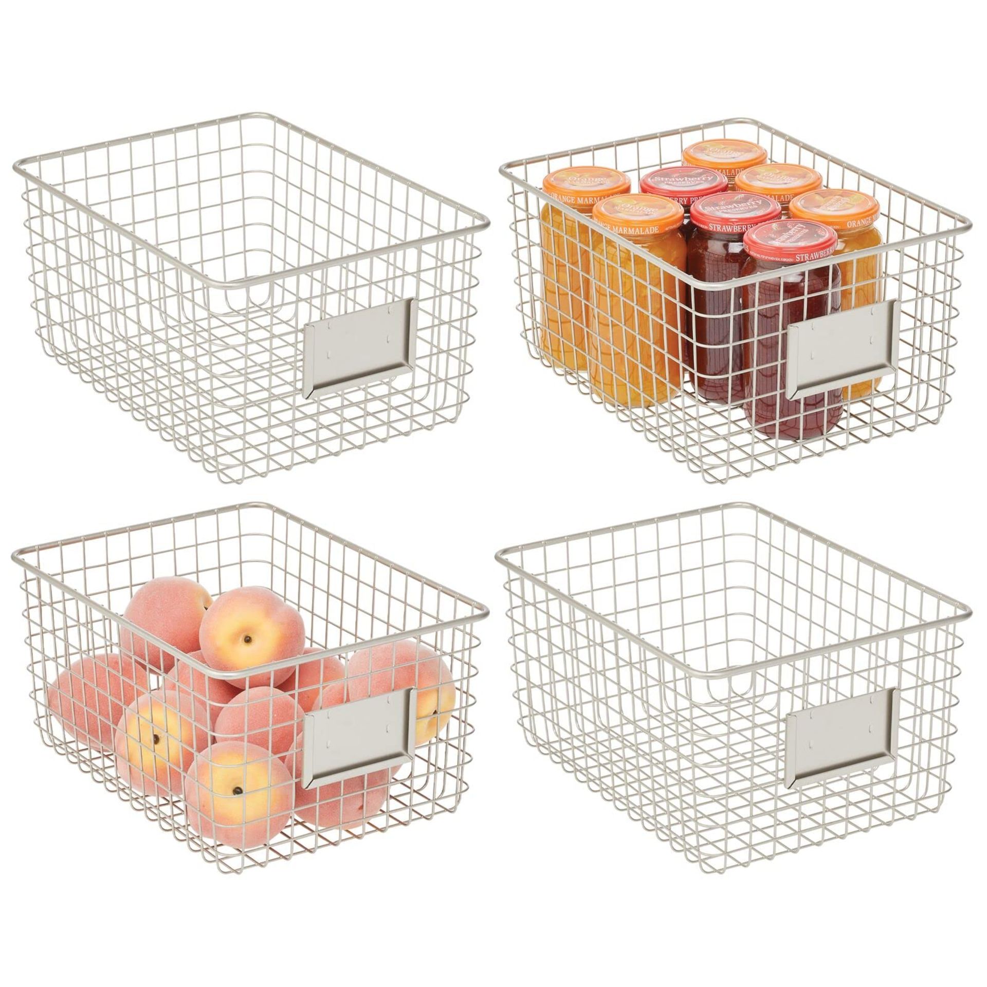 RRP £44.47 mDesign Set of 4 Wire Storage Basket Wire Basket