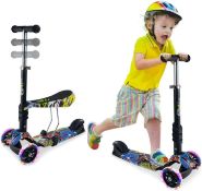 RRP £58.05 Scooter for Kids 3 Wheel Kick Scooter 3 in 1 Sit-Stand