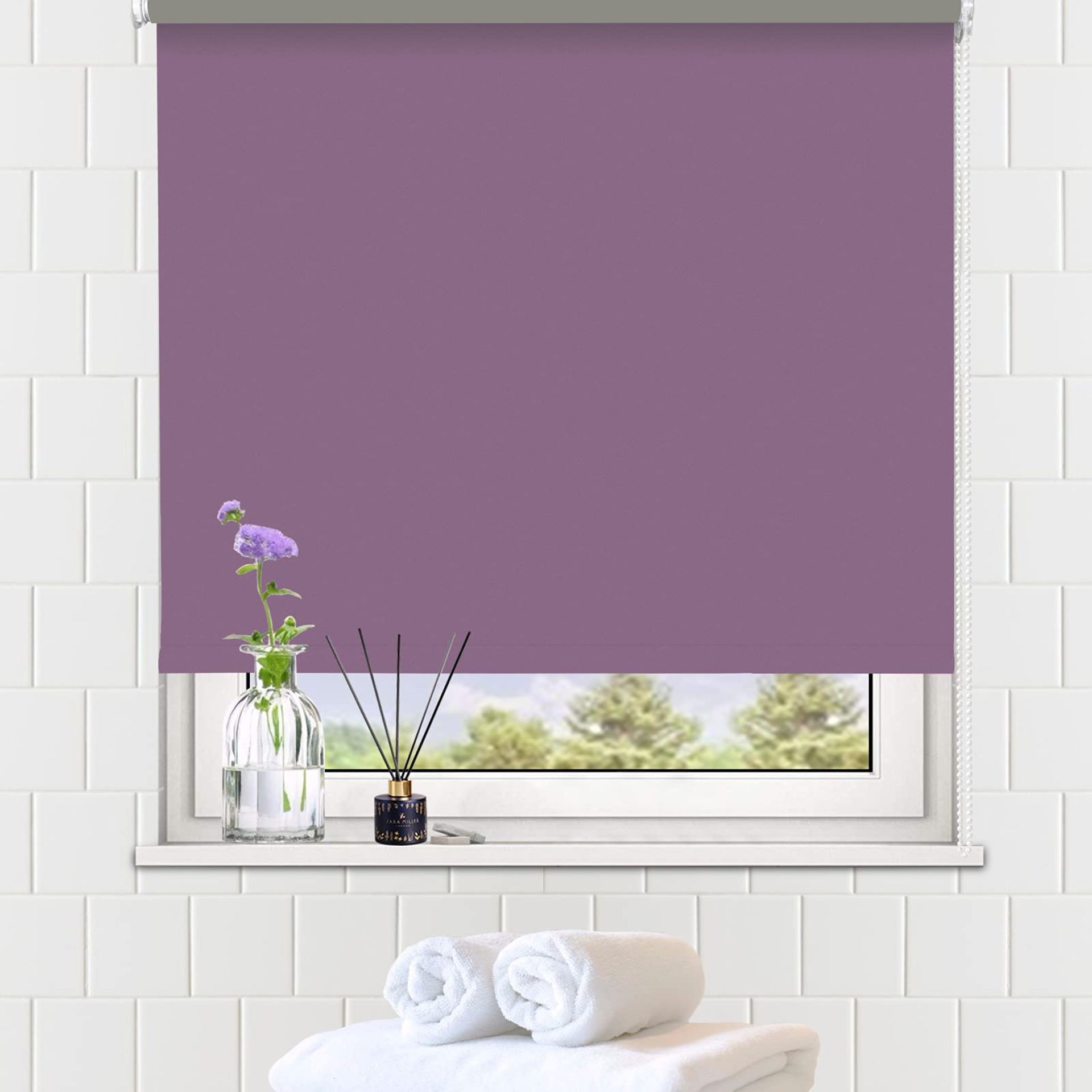 RRP £21.91 LUCKUP 100% Blackout Waterproof Fabric Window Roller Shades Blind