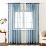 RRP £25.67 MIULEE 2 Panels Sheer Curtains Voile Transparent Curtains
