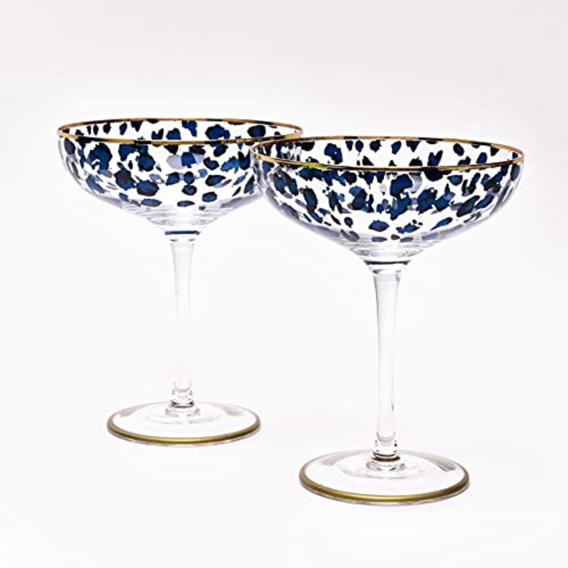 RRP £33.91 Sophia Collection Set of 2 Leopard Print Pattern Cocktail Glasses