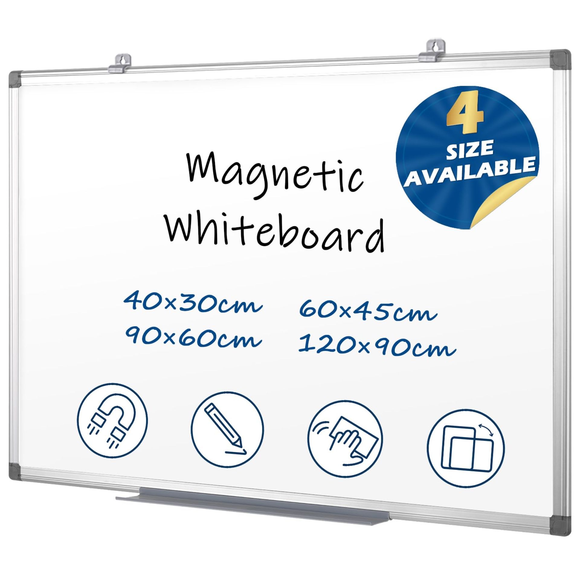 RRP £71.45 Swansea Magnetic Large White Board A0 Dry Wipe Board for Office School Home