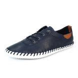 RRP £39.25 Lunar St Ives Leather Plimsoll 6 UK Pewter