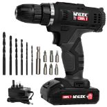 RRP £28.52 MYLEK MYW09 18V Cordless Drill Electric Screwdriver Set