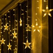 RRP £25.55 BLOOMWIN Christmas Star String Light Indoor Curtain