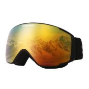 RRP £22.13 OUTDOORSPARTA Kids Ski Goggles (black frame, coated gold lens)
