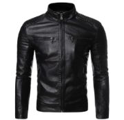 RRP £39.95 HASHOOB TRADING FZE Men's Polyurethan Leather Jacket
