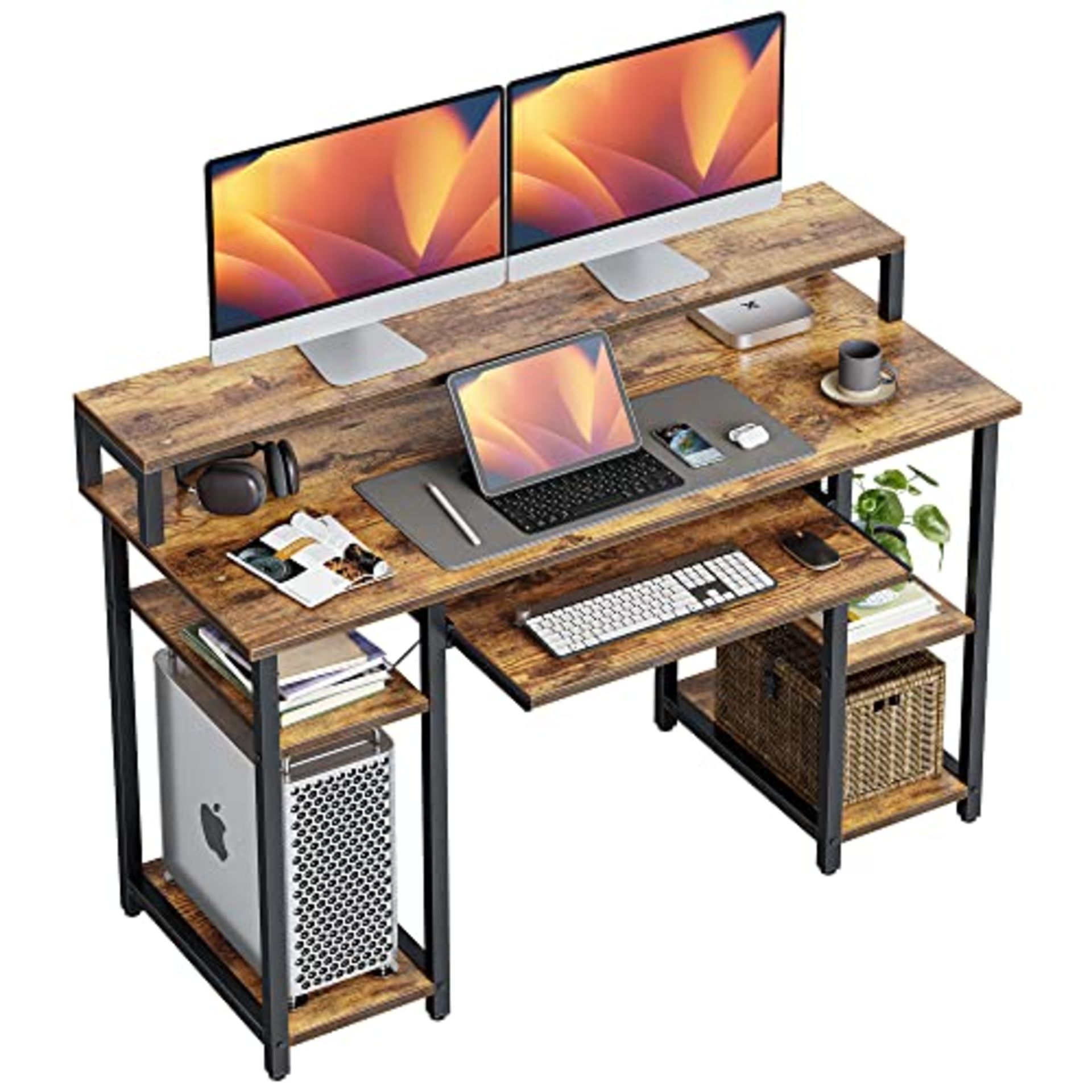 RRP £548.61 CubiCubi 120x50 cm Computer Desk with Storage Shelves