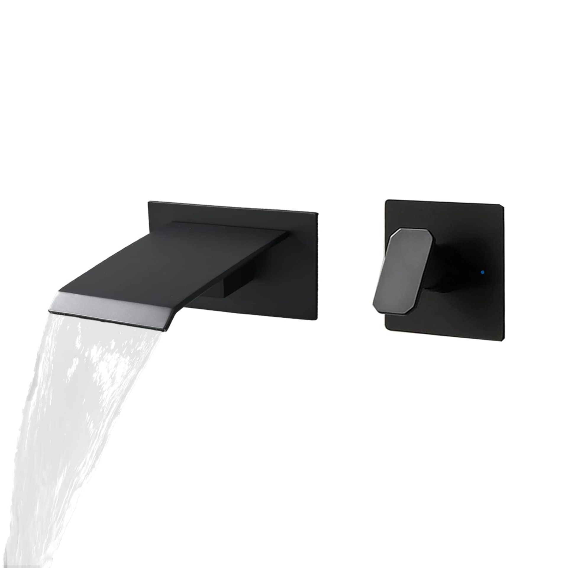 RRP £79.68 BAITUJIE Black Wall Mounted Bath Tap Waterfall Basin