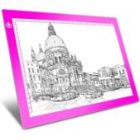 RRP £22.32 Pink A4 Dimmable LED Artcraft Light Box Tracer Slim Light Pad Portable Tablet