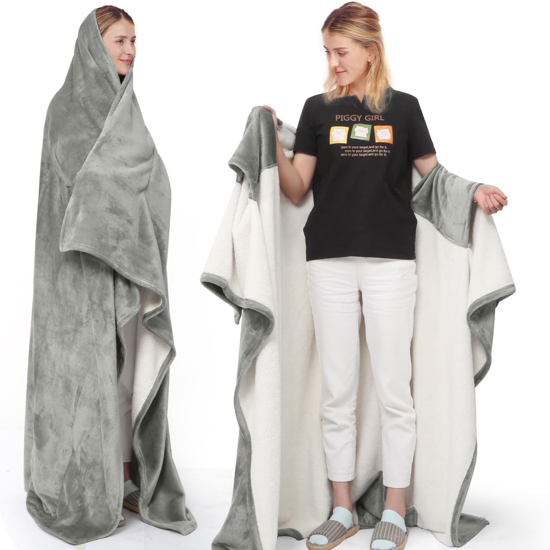 RRP £27.39 BORPEIN Wearable Blanket With Foot Cover