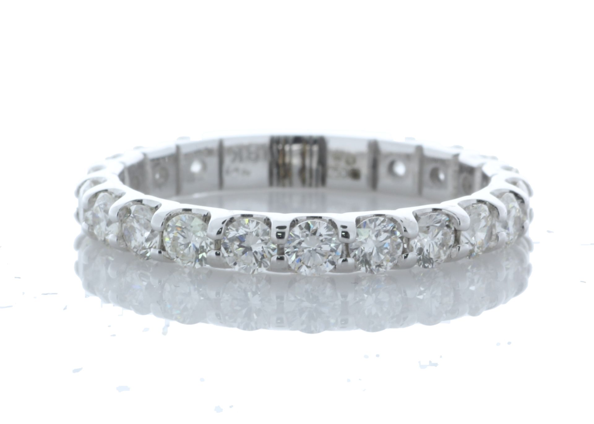 18ct White Gold Claw Set Semi Eternity Diamond Ring 1.50 Carats - Valued By AGI £9,750.00 - Nineteen