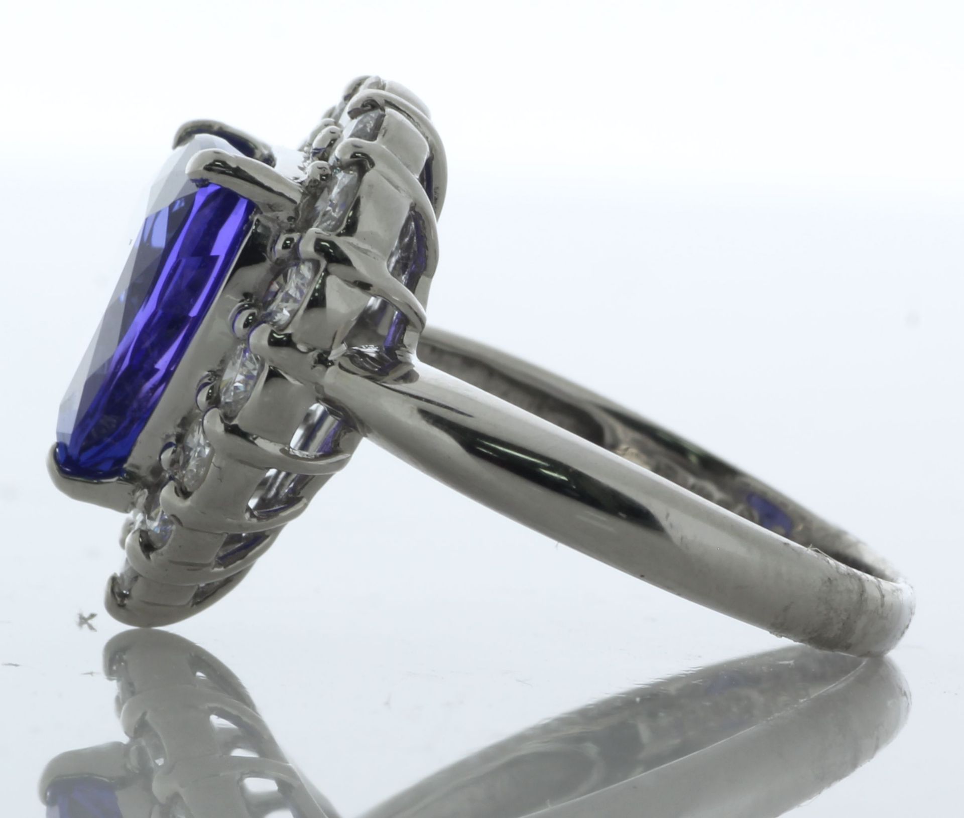 Platinum Trillion Cut Tanzanite And Diamond Ring (T3.72) 0.85 Carats - Valued By IDI £14,385.00 - - Image 3 of 5